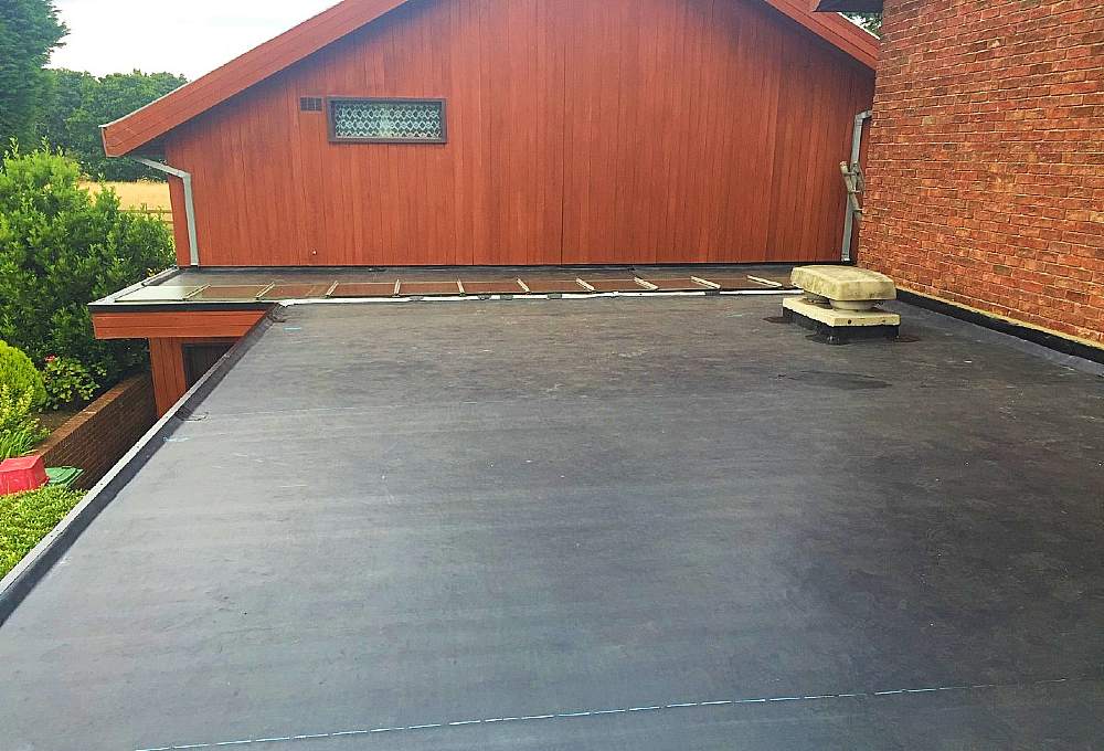Completed flat roof