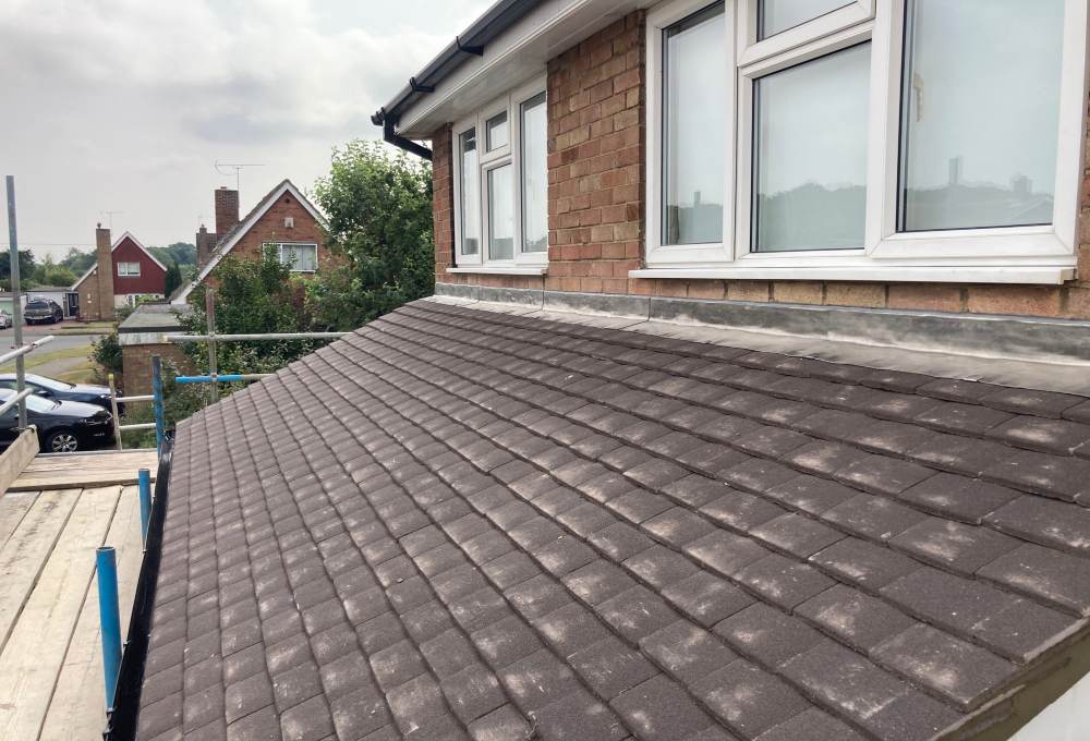 Completed tiled pitched roof